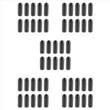 100 peças tampas de extremidade de borracha 4 mm ID tubo redondo de PVC tampa de parafuso capa preta