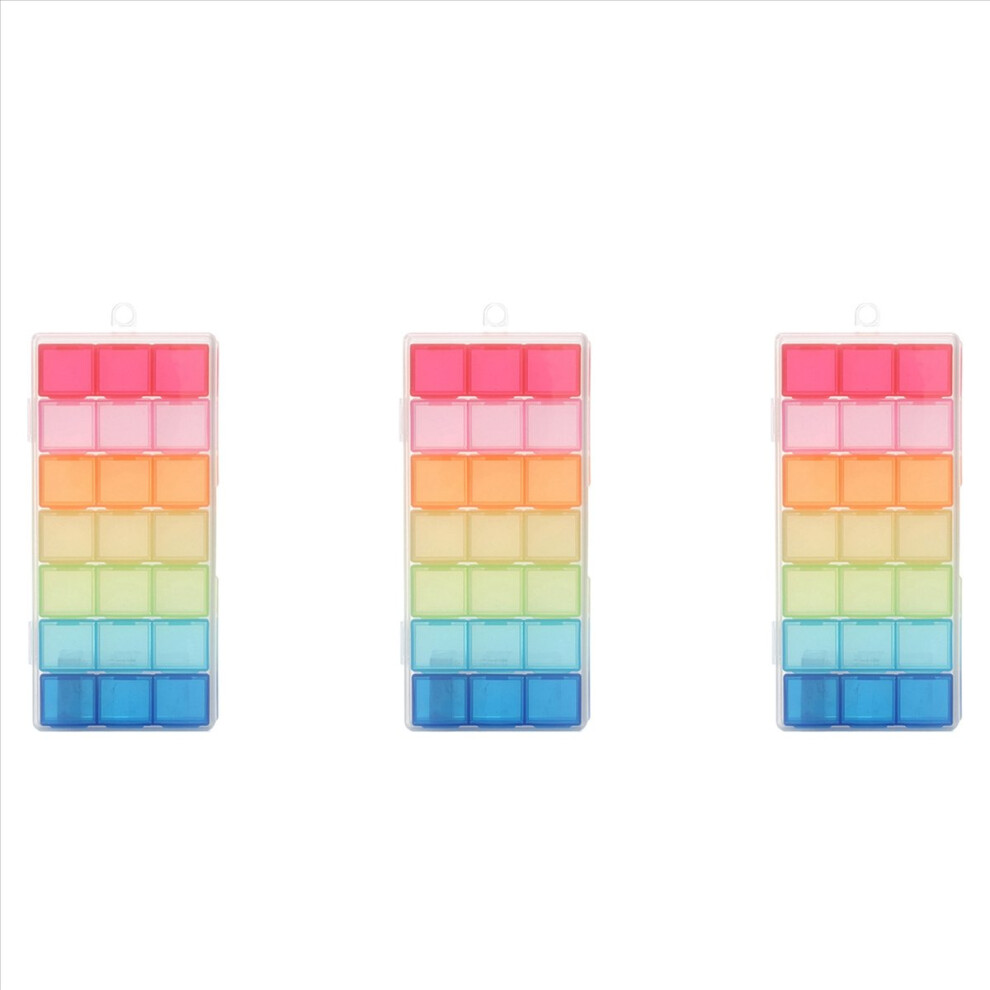 Nincs Mã¡Rka 21 Compartment Transparent Color Plastic Box Pill Tray Storage Case