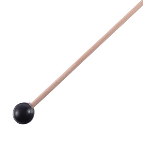2Pcs Soft Rubber Head Sticks Wood Handle Bell Mallets Black 2