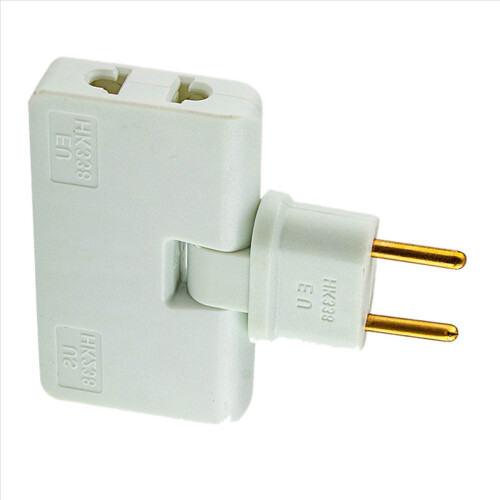 3X Rotate EU Plug Converter 180 Degree Extension Plug,White 1