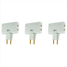 3X Rotate EU Plug Converter 180 Degree Extension Plug,White