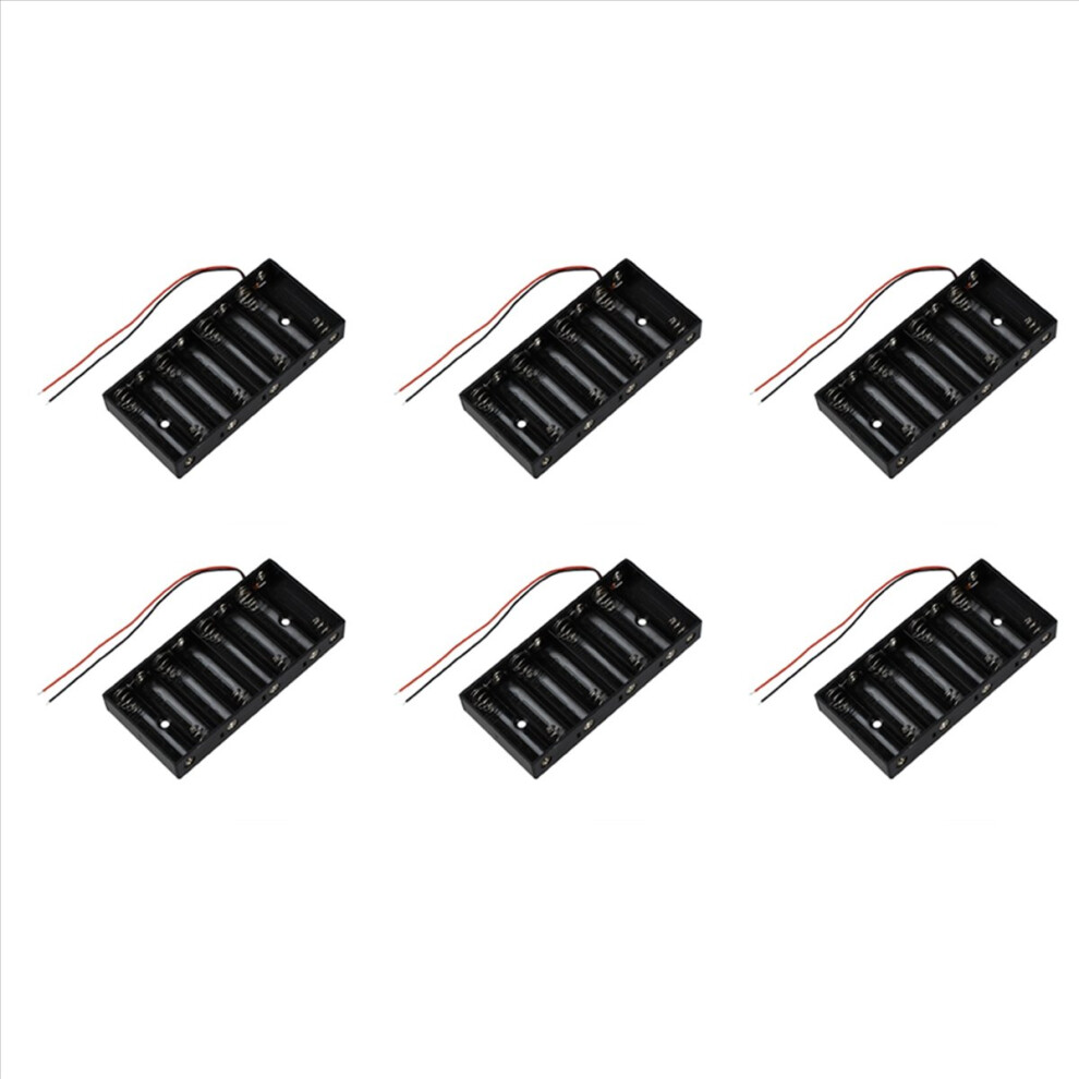 8X 1.5V Aa 2A Cell Battery Holder Storage Box 12V Case With Lead Wire Black 4852508294612