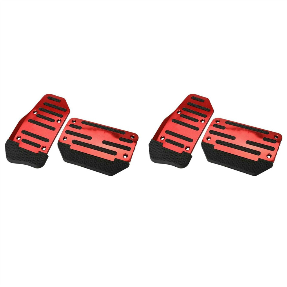 Universal Gas Pedal And Brake Pedal Cover For Transmission Car Red 4852508294933