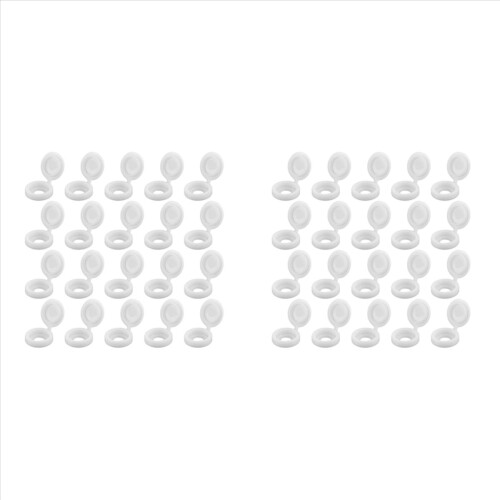 200 tapas de plástico con bisagras para tornillos decorativos (blancas)