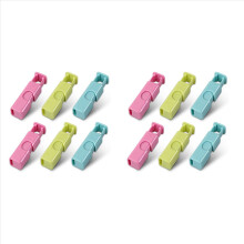Pinces à sachets de pain à presser, pinces à sachets antidérapantes, à presser et à verrouiller, paquet de 12