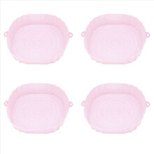 20Cm Air Fryers Oven Baking Tray Fried Chicken Basket Mat Pink