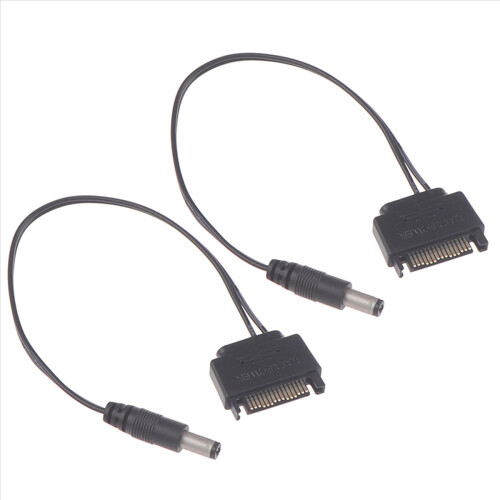 Lot de 2 câbles d'alimentation CC 5521 12 V, câble SATA vers CC 1