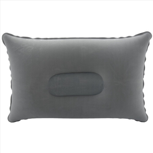 Coussin gonflable pliable à air floqué gris clair 1