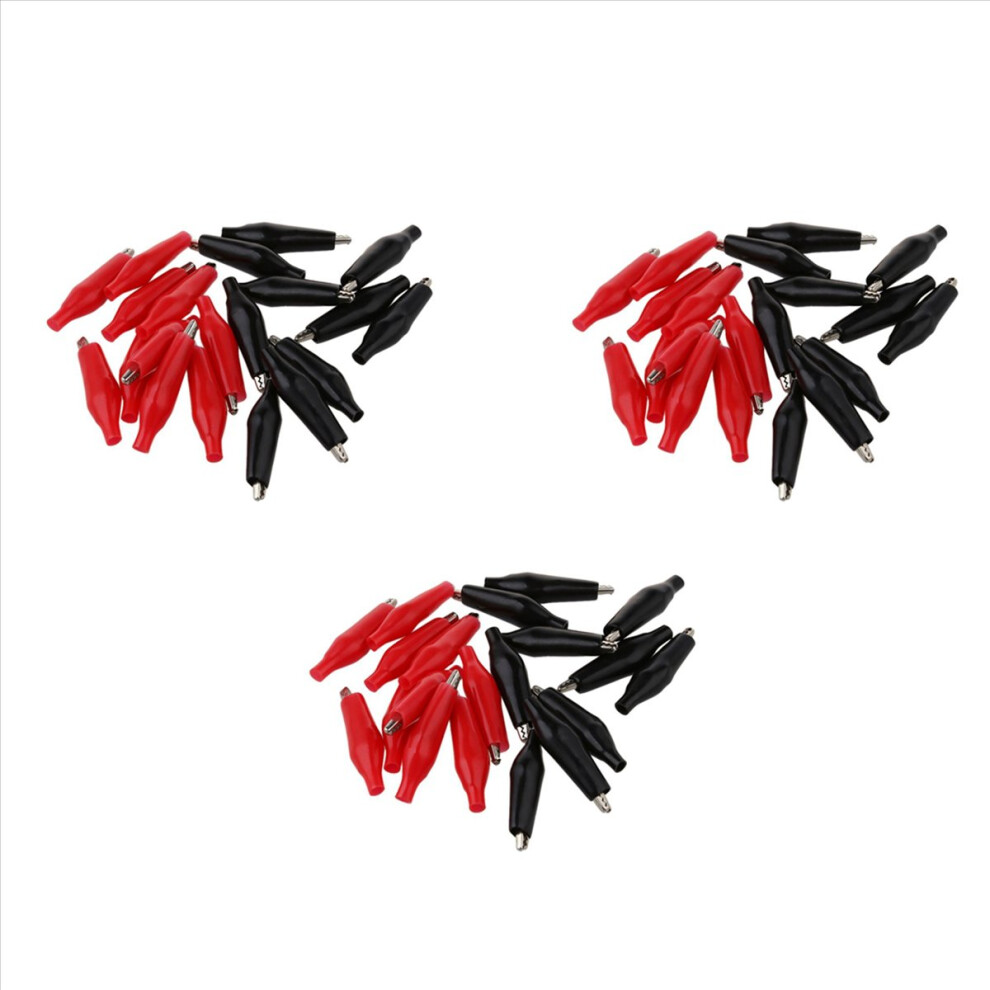 20 Pcs Black Soft Plastic Coated Testing Probe Alligator Test Clip 4852508222424