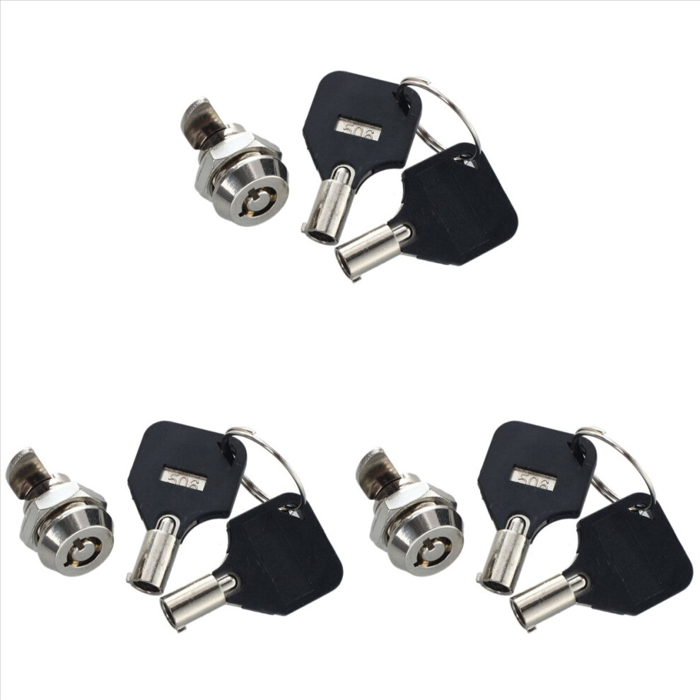 12Mm Threaded Keyed Quarter Turn Cam Lock For Drawer Box Locker 4852508222332