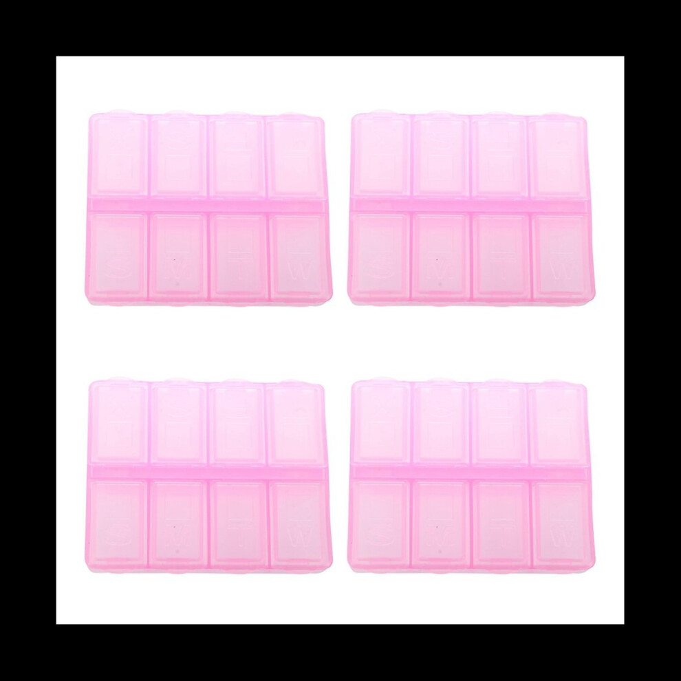 Nincs Mã¡Rka Pink Plastic Rectangle 8 Compartments Medicine Pill Box