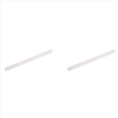 Régua de plástico transparente com borda reta e 40 cm e 16 polegadas de comprimento