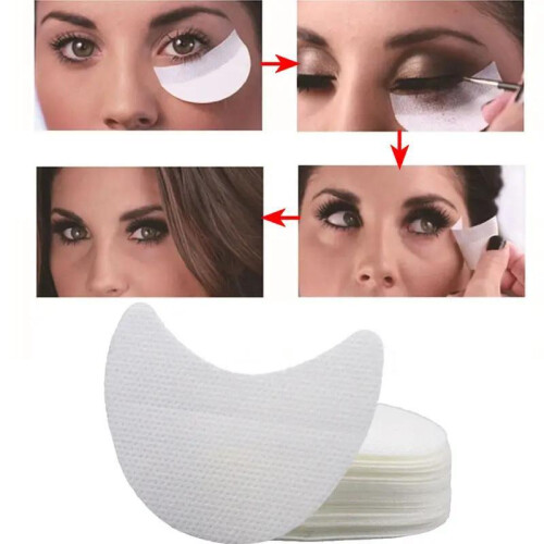 (Off White, 2 sets ) Disposable Eyeliner Shield, 50pcs/set Eye Shadow Shield, Eye Makeup Shield Pad, Makeup Protector Patch, Eyelash Extension Shield Patches 2