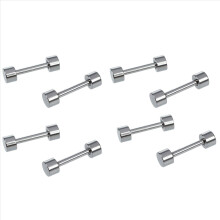 1 par de pendientes tipo barra para hombre de 3 mm de plata