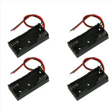 Black Plastic Battery Case Holder Wire 2 x 1.5V AAA