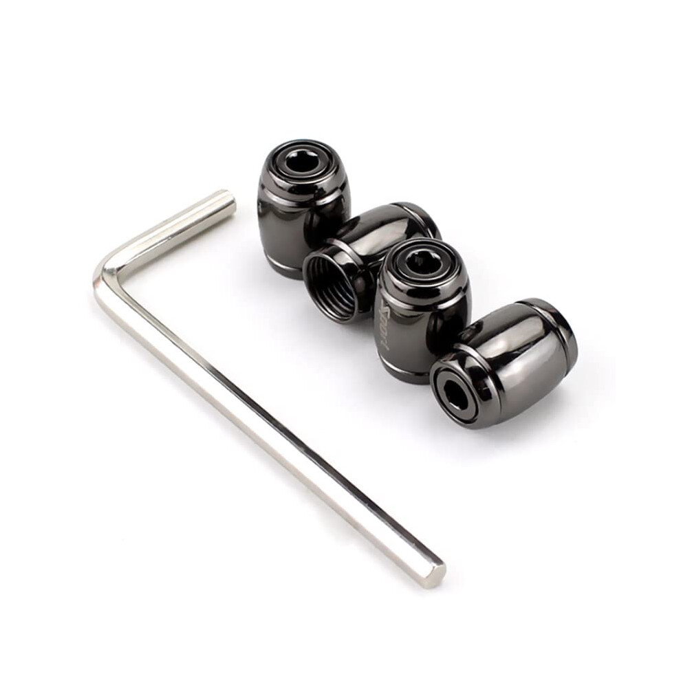 Wheel Nut Covers Set, Dark Grey Zinc Alloy Anti-Theft Tire Valve Caps, Sport Car Accessories for All Models, Airtight Design-image-OPC-PKFMHBD-NEW