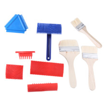 9Pcs Wood Texture Paint Tool Fake Wood Grains Roller Paint