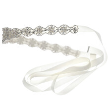 1Stk Silber Alloy Taillengürtel Mit Perlen Und Strass Für Damen