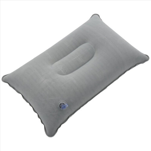 Coussin gonflable pliable à air floqué gris clair 2
