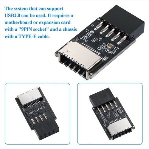 USB 2.0 Front Panel Header USB 9Pin to USB 2.0 Type-E 2