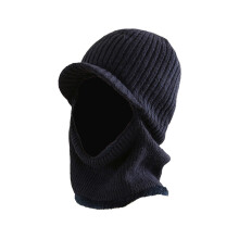 Warme Strickmütze Mit Fleece Futter Winddicht Schwarz Unisex