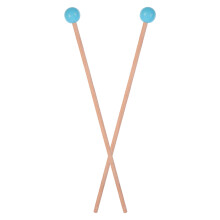 1Paar Marimba Hammer Set Holzstiele Mit Blauem Silikonkopf, Robust
