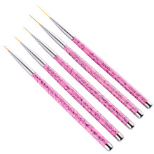 5Stk Nagelpinsel Set Nylonhaar Pink Maniküre Nail Art Stifte Präzise