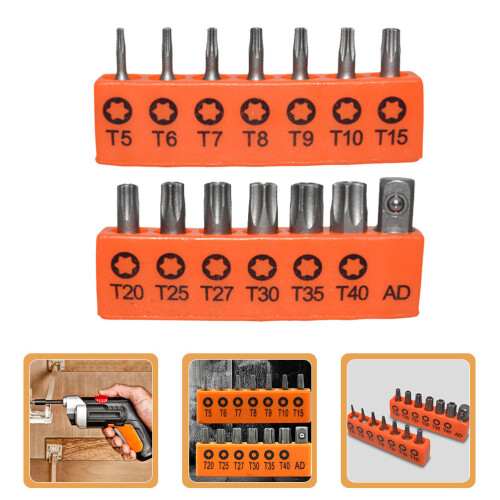 1Set Torx Security Bit Set S2 Legierung Orange Stern Bits 2