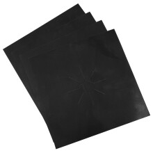 4Stk Gasherd Abdeckungen Teflon Glasfaser Hitzebeständig Silber