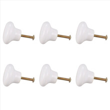 1pcs Ceramic Door Round Handles Kitchen Cupboard Pull Knobs white S