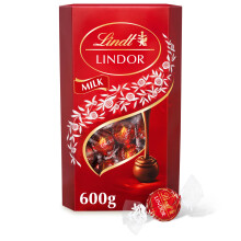 Lindt Lindor Milk Chocolate Truffles ' 600g Box (Approx. 48 Balls) ' Smooth Filling ' Christmas, Gift, Birthday, Congratulations, Sharing Treat