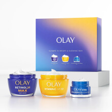 Olay Skincare Gift Set: Vitamin C SPF 30, Retinol 24, Hyaluronic Acid, 50ml + 50ml + 15ml