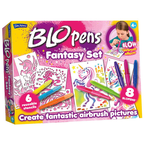 John Adams John Adams BLOPENS Fantasy Set: 8 BLOPENS, 6 Stencils