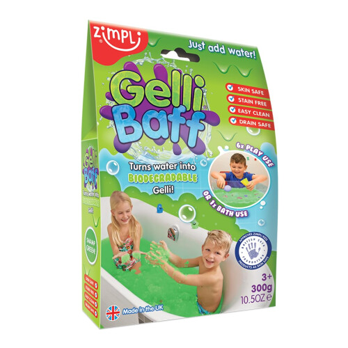 Zimpli Kids Gelli Baff Green, 1 Bath/6 Play