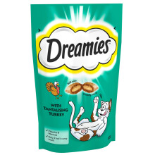 Dreamies Cat Treats, Tasty Snacks with Tempting Turkey, 8 Pouches of 60 g