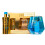 Au Vodka Gift Set, Blue Raspberry 5cl & Gold Glass 1