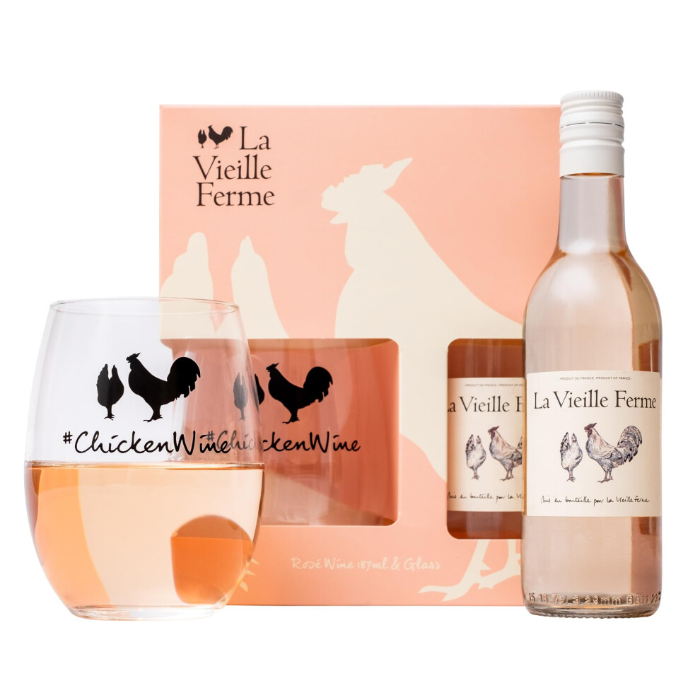 Beams International La Vieille Ferme Rose Wine Gift Set - 187Ml & Tumbler Glass
