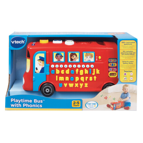 VTech VTech Playtime Bus with Phonics, Educational Toy, 100+ Questions, Ages 2+ 2