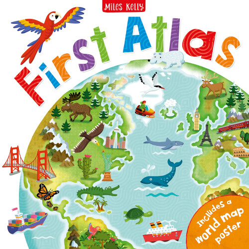 Children's First Atlas: 48 Pages, World Map Poster
