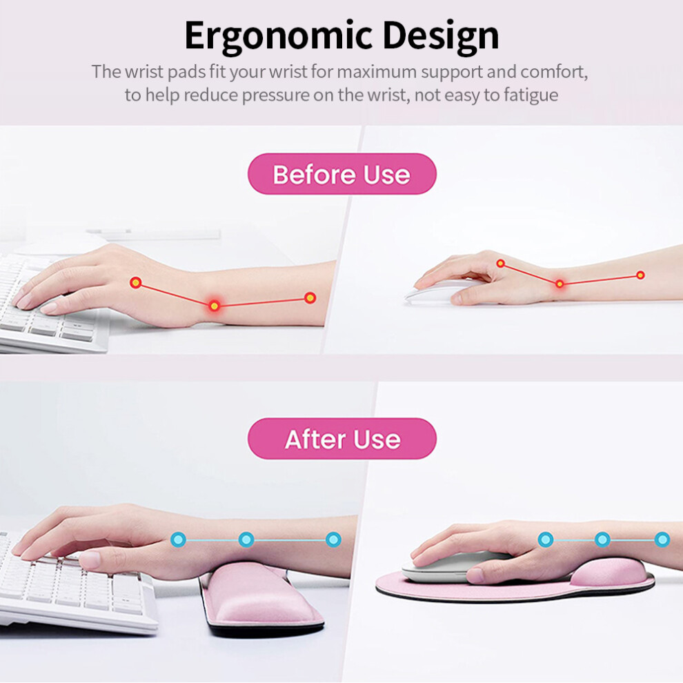 Ergonomic Memory Foam Keyboard Wrist Rest Mouse Red 8320539170848