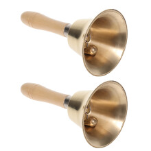 2Stk Handglocke Aus Kupfer Und Holz Beige Für Party Und Restaurant