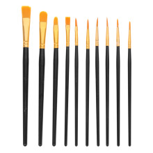 20Stk Künstlerpinsel Schwarz Nylonmaler Set Für Öl- & Acrylfarben