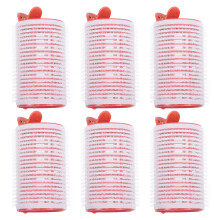 6Stk Haarstyling Clips Rot Pp+nylon Haarwurzel Lockenwickler Für Damen