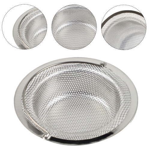 Kitchen Sink Stainless Steel Drain Strainer Silver Durable Filter 2