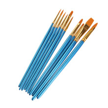 10Stk Aquarell Pinselset Blau Nylon Holz Für Malerei