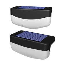 2Stk Solar Treppenlicht Schwarz Wasserfest Für Zaun Handlauf Deck