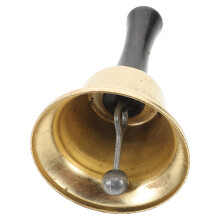 1Stk Goldenes Metall-Handglocke Mit Holzgriff Für Party Und Dekor