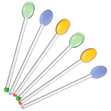 6 stk. swizzle sticks, bunt sortiert, für haushalt und bar