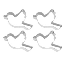 4Stk Edelstahl Keksausstecher Vogelmotiv Backform Kreativ Silber