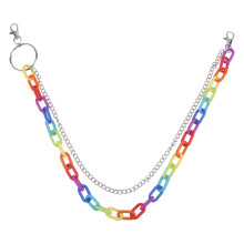 1Stk Bunte Regenbogen Hüftkette Aus Acryl Waist Chain Für Damen